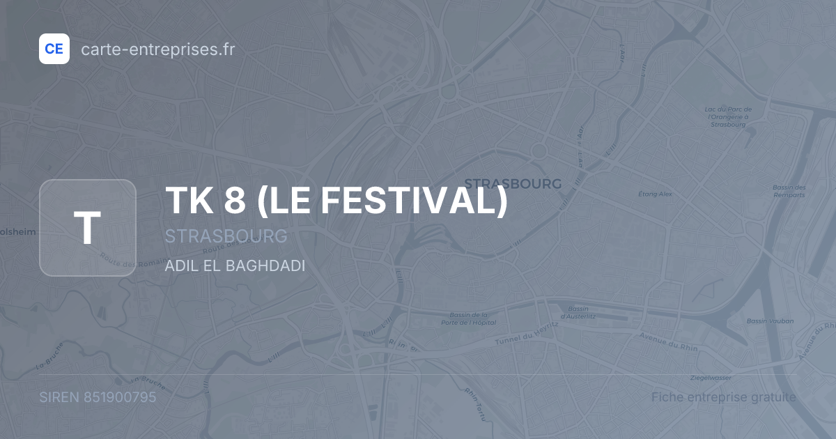 TK 8 (LE FESTIVAL) — 851900795 — fiche entreprise