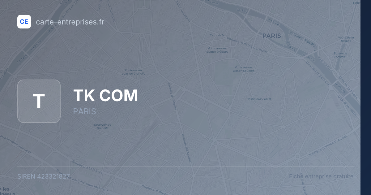 TK COM — 423321827 — fiche entreprise