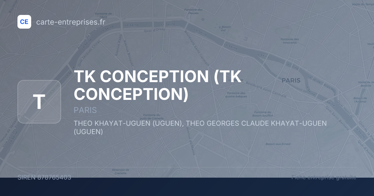 TK CONCEPTION — 878765403 — fiche entreprise