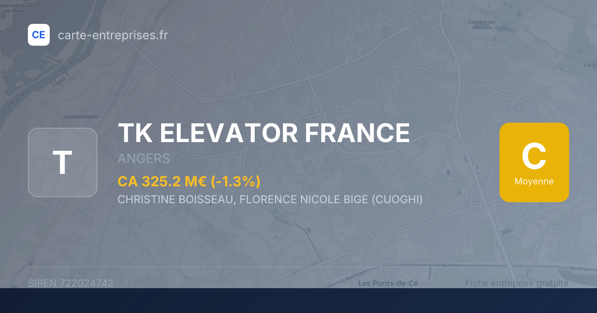 TK ELEVATOR FRANCE — 722024742 — fiche entreprise