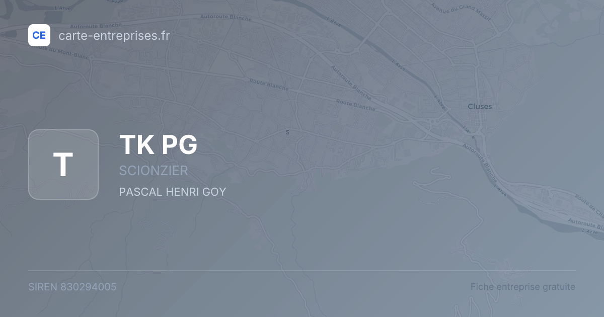 TK PG — 830294005 — fiche entreprise