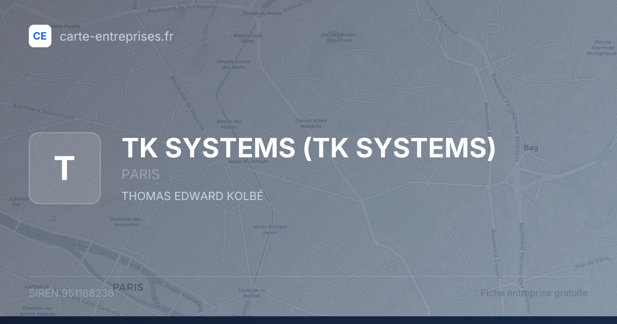 TK SYSTEMS — 951168236 — fiche entreprise