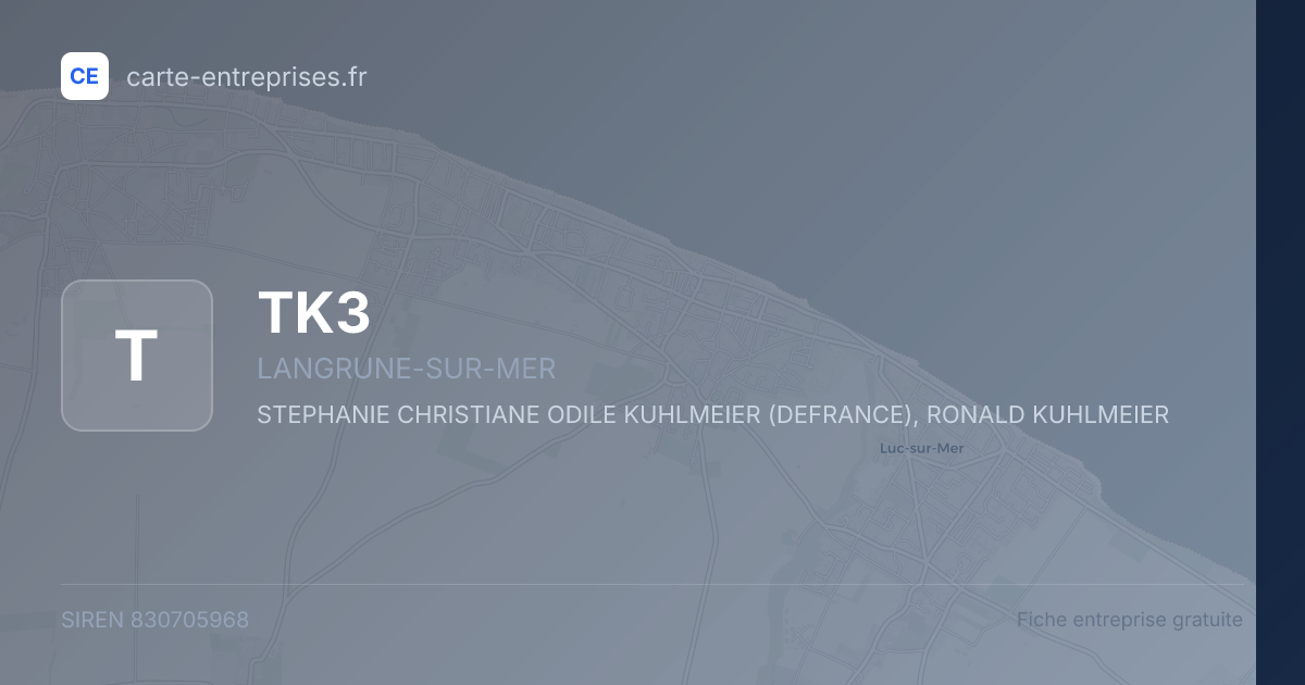 TK3 — 830705968 — fiche entreprise