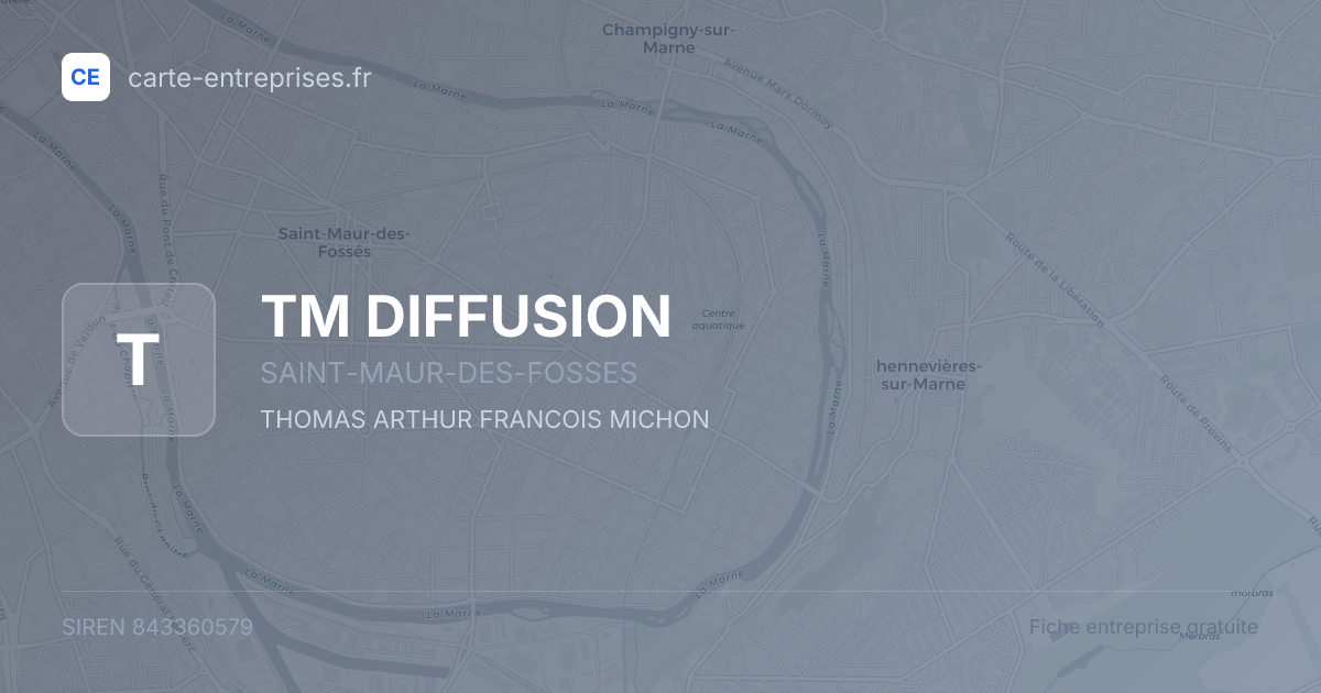TM DIFFUSION — 843360579 — fiche entreprise