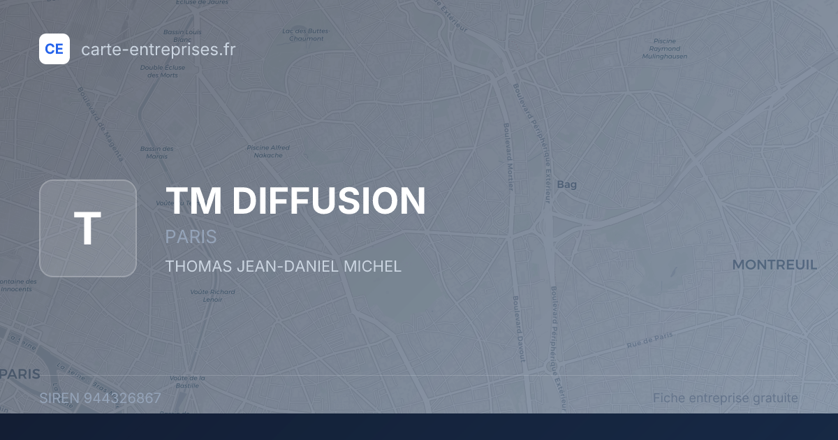 TM DIFFUSION — 944326867 — fiche entreprise