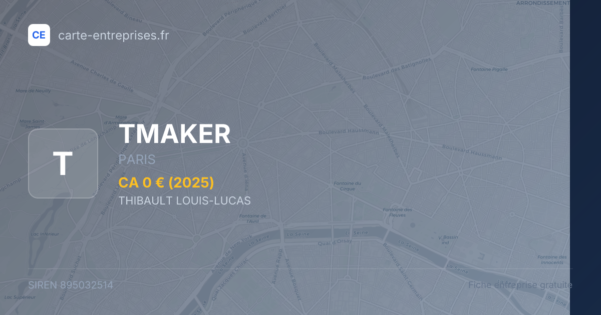 TMAKER — 895032514 — fiche entreprise