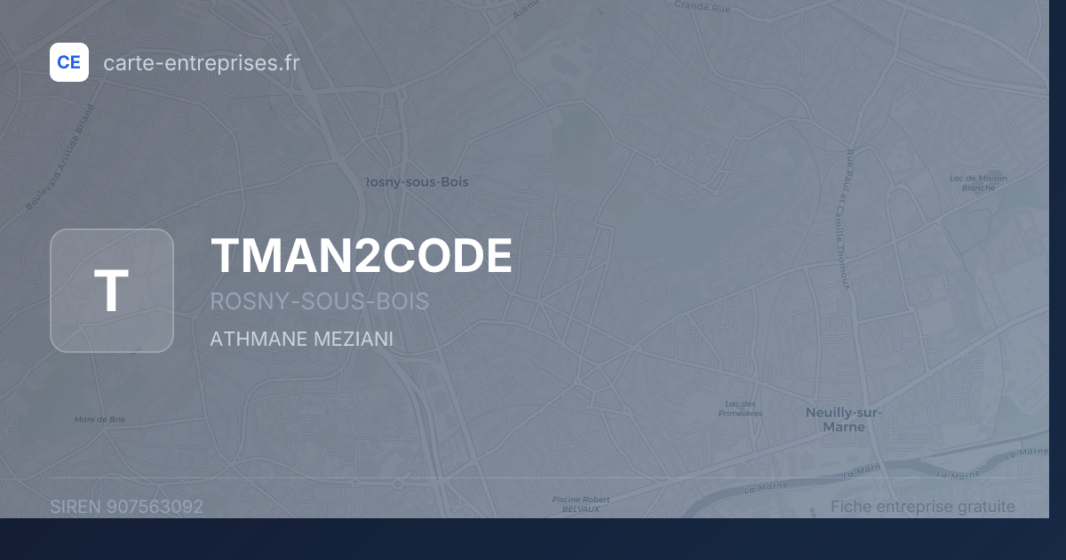 TMAN2CODE — 907563092 — fiche entreprise