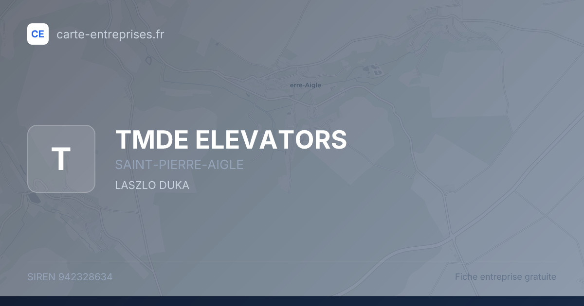 TMDE ELEVATORS — 942328634 — fiche entreprise