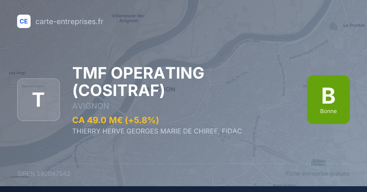 TMF OPERATING (COSITRAF) — 592047542 — fiche entreprise