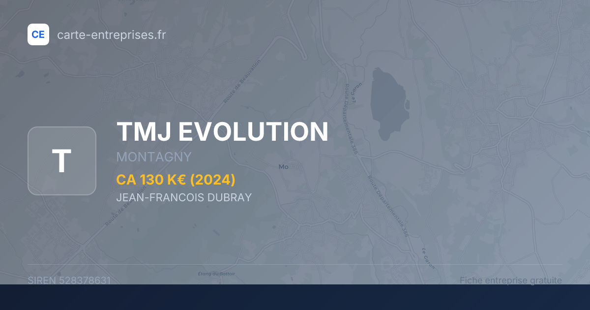 TMJ EVOLUTION — 528378631 — fiche entreprise