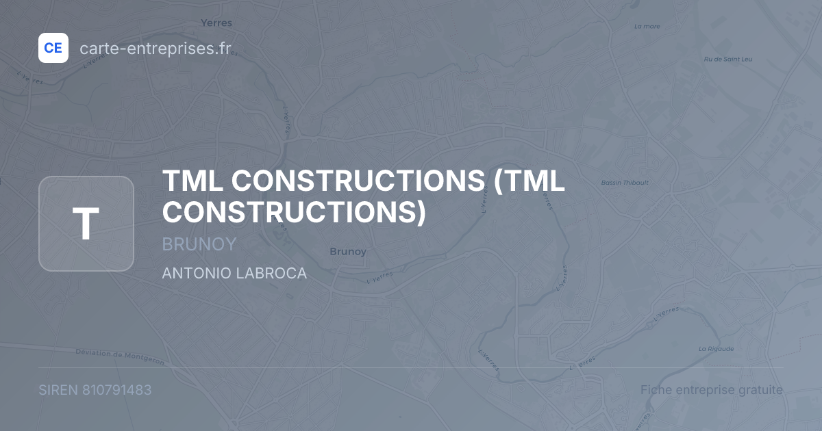 TML CONSTRUCTIONS — 810791483 — fiche entreprise