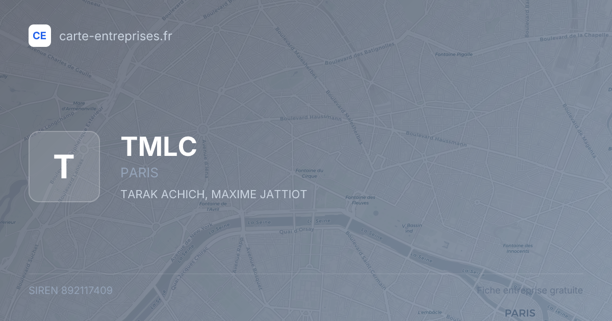 TMLC — 892117409 — fiche entreprise