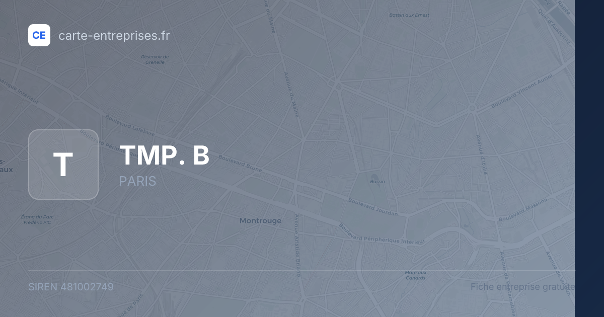 TMP. B — 481002749 — fiche entreprise