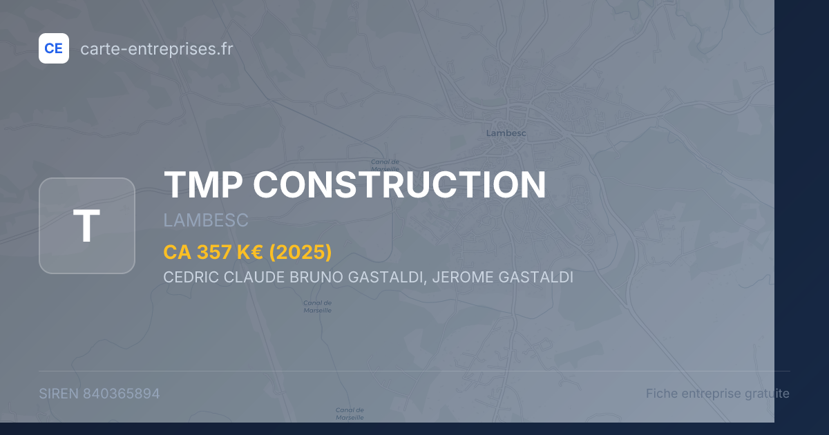 TMP CONSTRUCTION — 840365894 — fiche entreprise