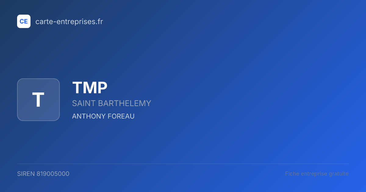 TMP — 819005000 — fiche entreprise