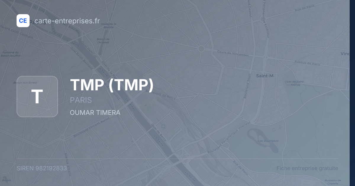 TMP — 982192833 — fiche entreprise