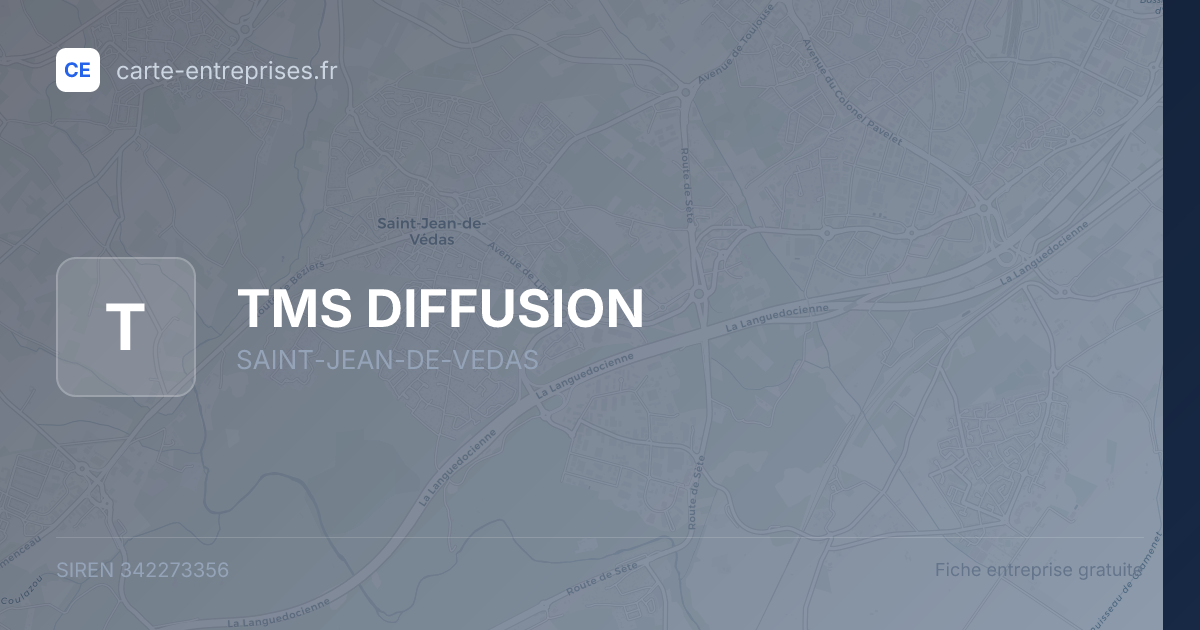 TMS DIFFUSION — 342273356 — fiche entreprise