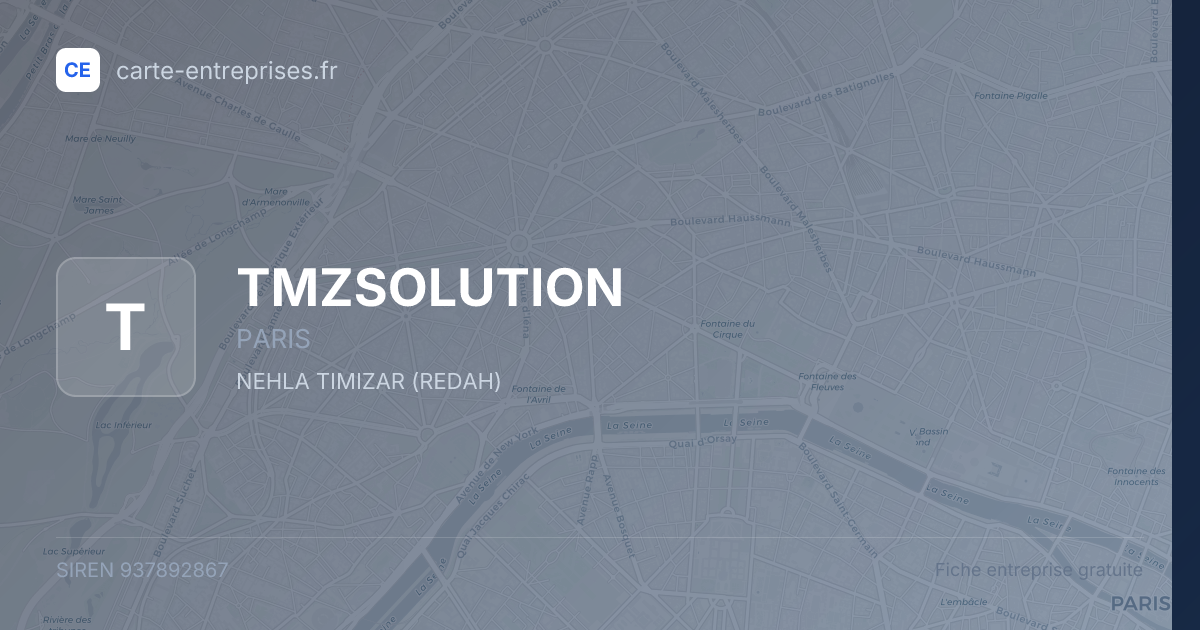 TMZSOLUTION — 937892867 — fiche entreprise
