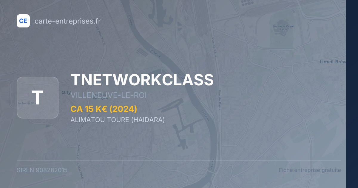 TNETWORKCLASS — 908282015 — fiche entreprise