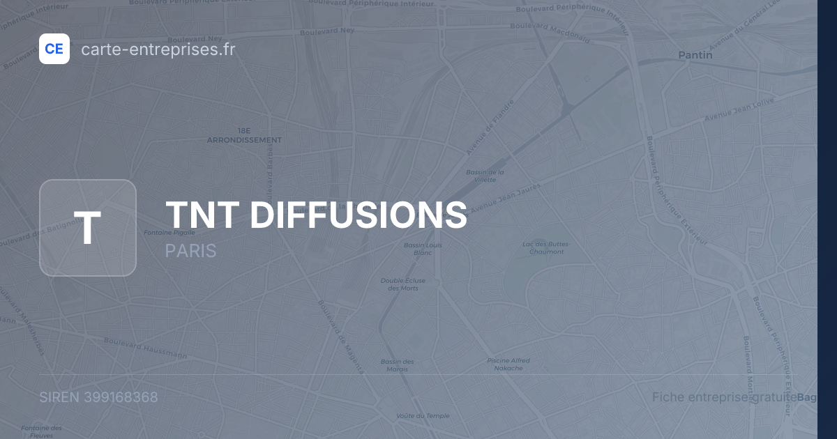 TNT DIFFUSIONS — 399168368 — fiche entreprise