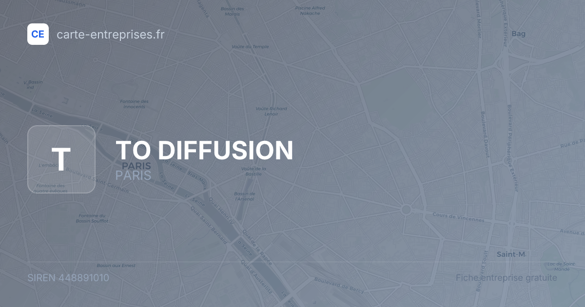 TO DIFFUSION — 448891010 — fiche entreprise