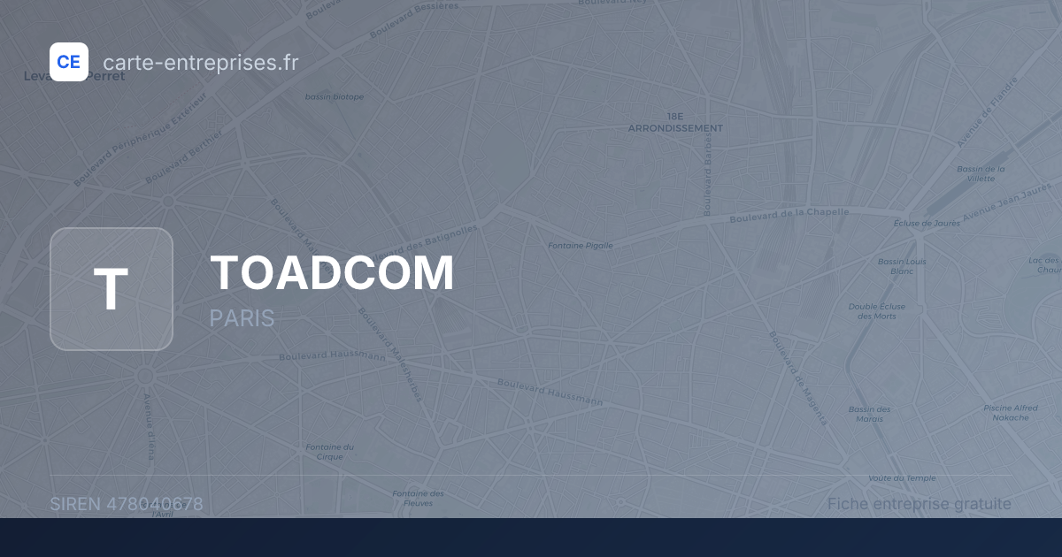 TOADCOM — 478040678 — fiche entreprise