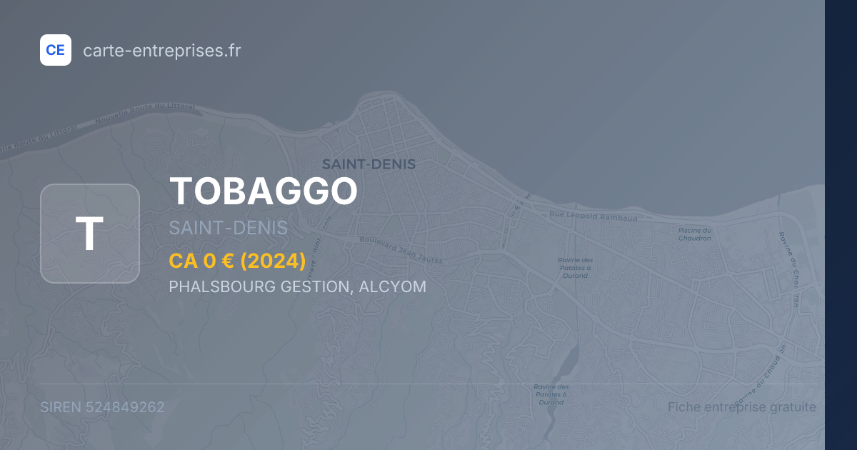 TOBAGGO — 524849262 — fiche entreprise
