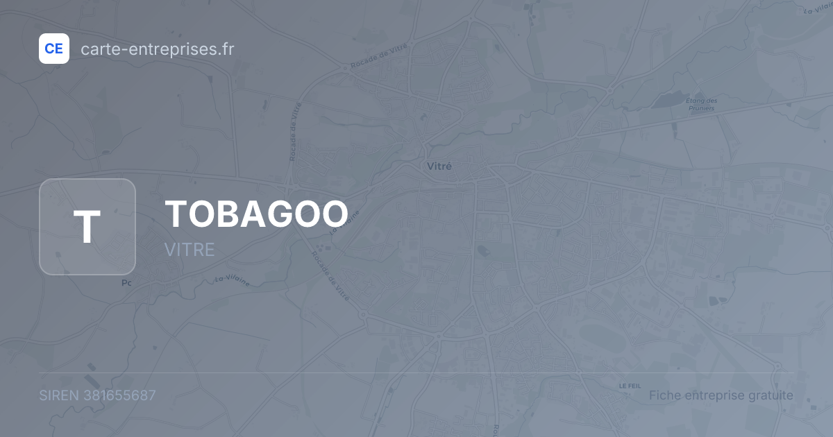 TOBAGOO — 381655687 — fiche entreprise