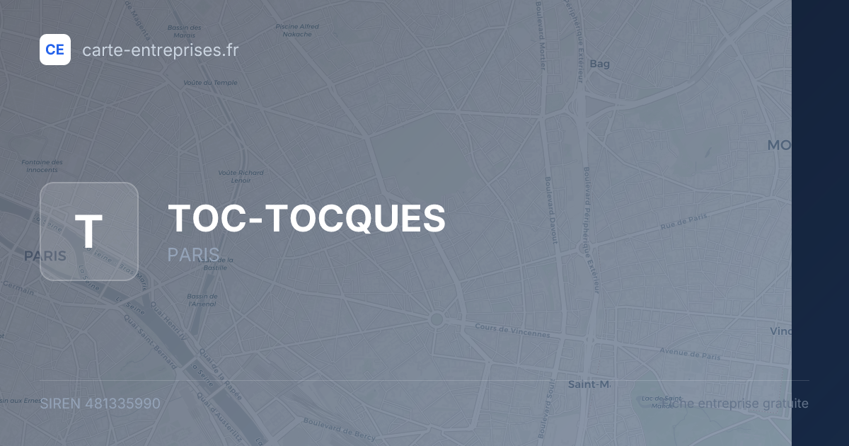 TOC-TOCQUES — 481335990 — fiche entreprise