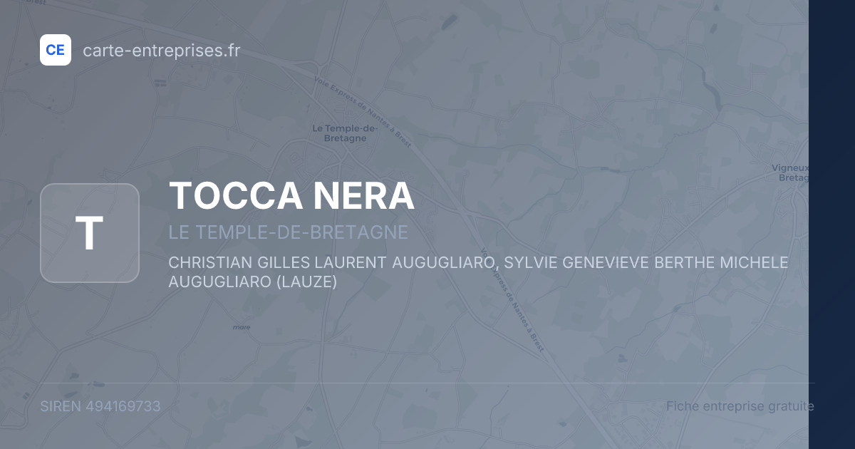 TOCCA NERA — 494169733 — fiche entreprise