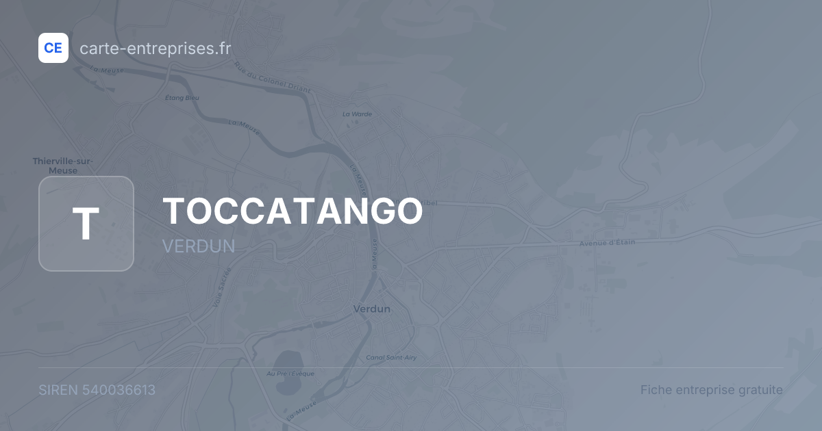 TOCCATANGO — 540036613 — fiche entreprise