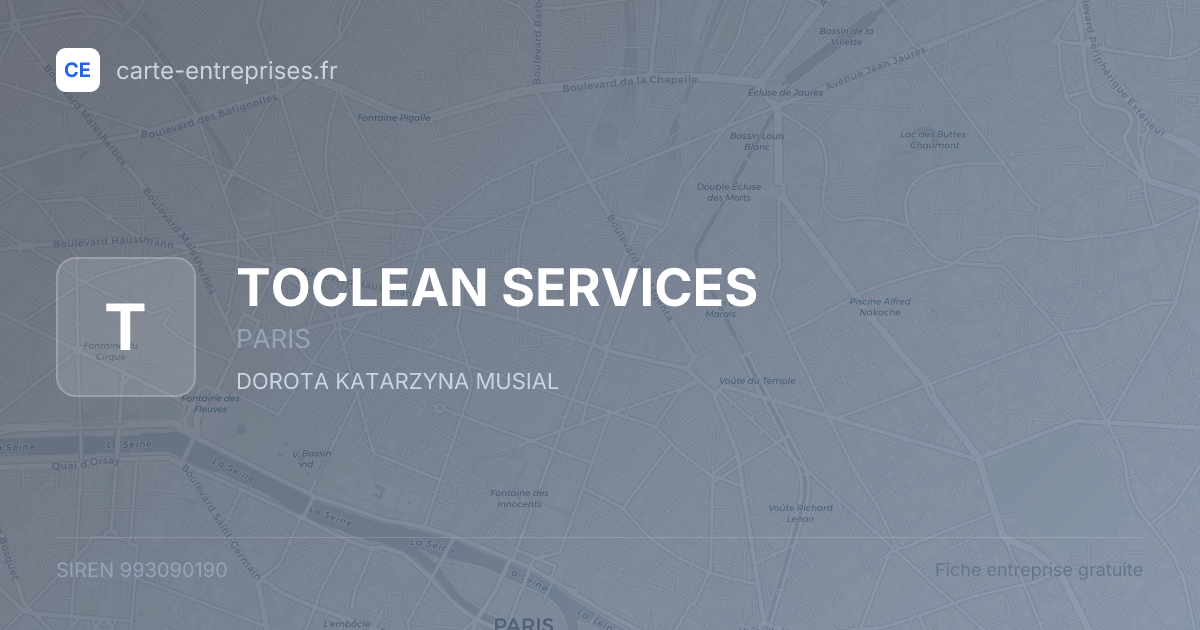 TOCLEAN SERVICES — 993090190 — fiche entreprise