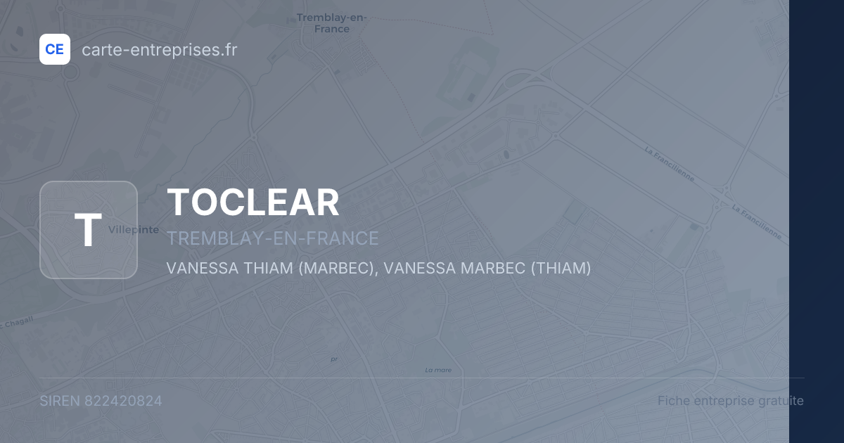 TOCLEAR — 822420824 — fiche entreprise