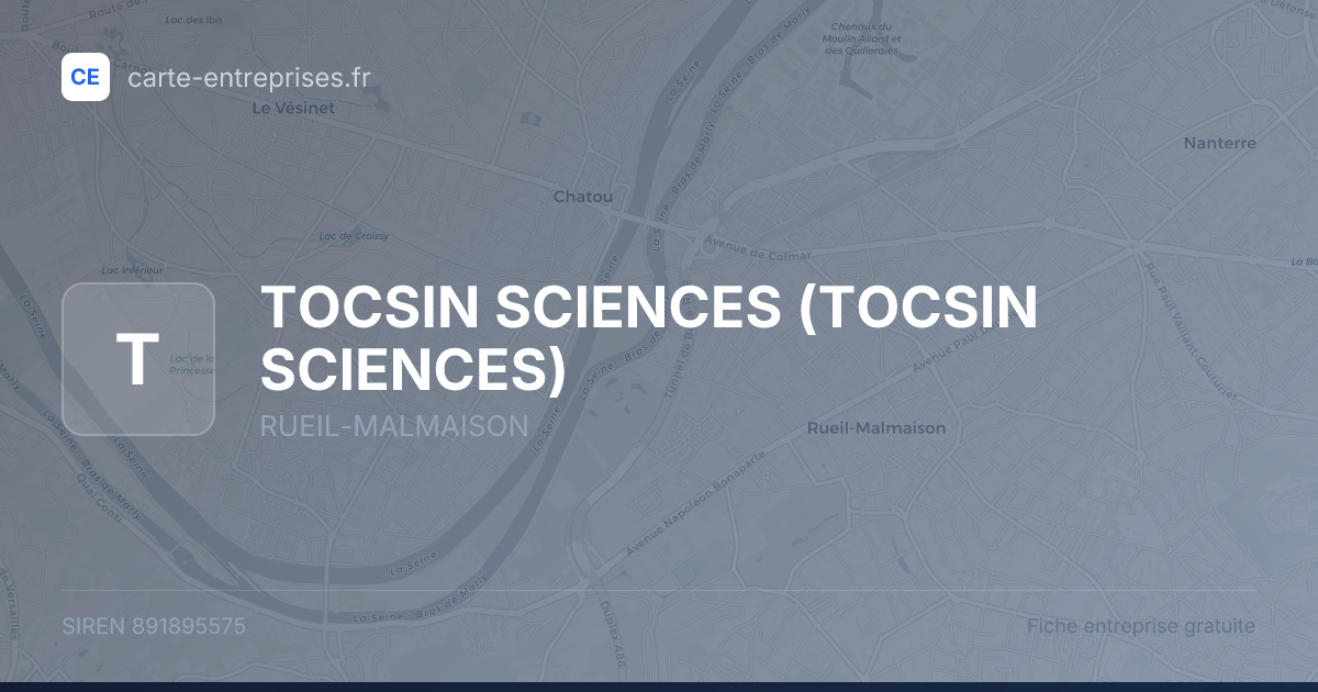 TOCSIN SCIENCES — 891895575 — fiche entreprise