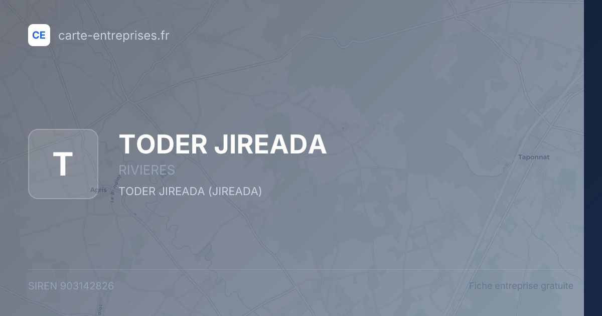 TODER JIREADA — 903142826 — fiche entreprise