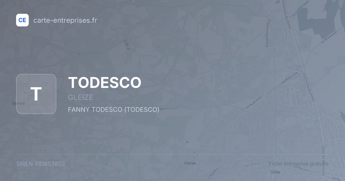 TODESCO — 481853802 — fiche entreprise