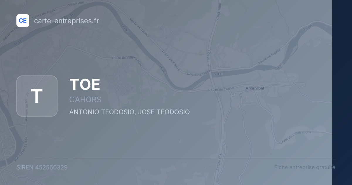 TOE — 452560329 — fiche entreprise