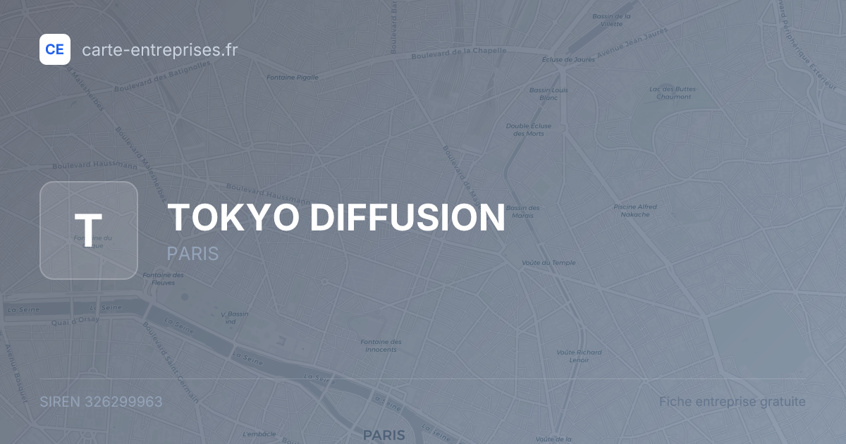 TOKYO DIFFUSION — 326299963 — fiche entreprise
