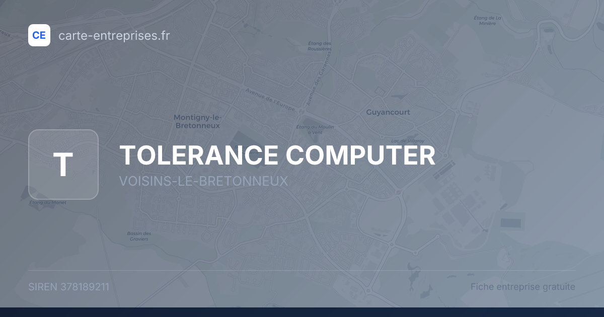 TOLERANCE COMPUTER — 378189211 — fiche entreprise