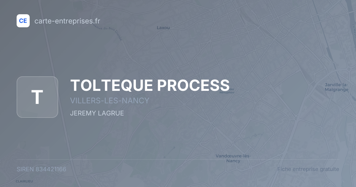 TOLTEQUE PROCESS — 834421166 — fiche entreprise