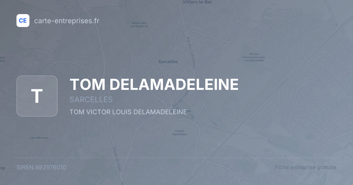 TOM DELAMADELEINE — 892976010 — fiche entreprise