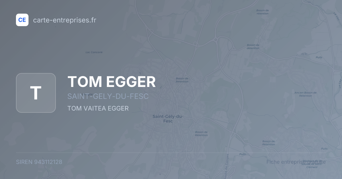 TOM EGGER — 943112128 — fiche entreprise