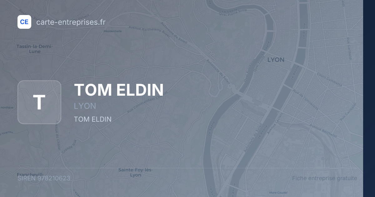 TOM ELDIN — 978210623 — fiche entreprise