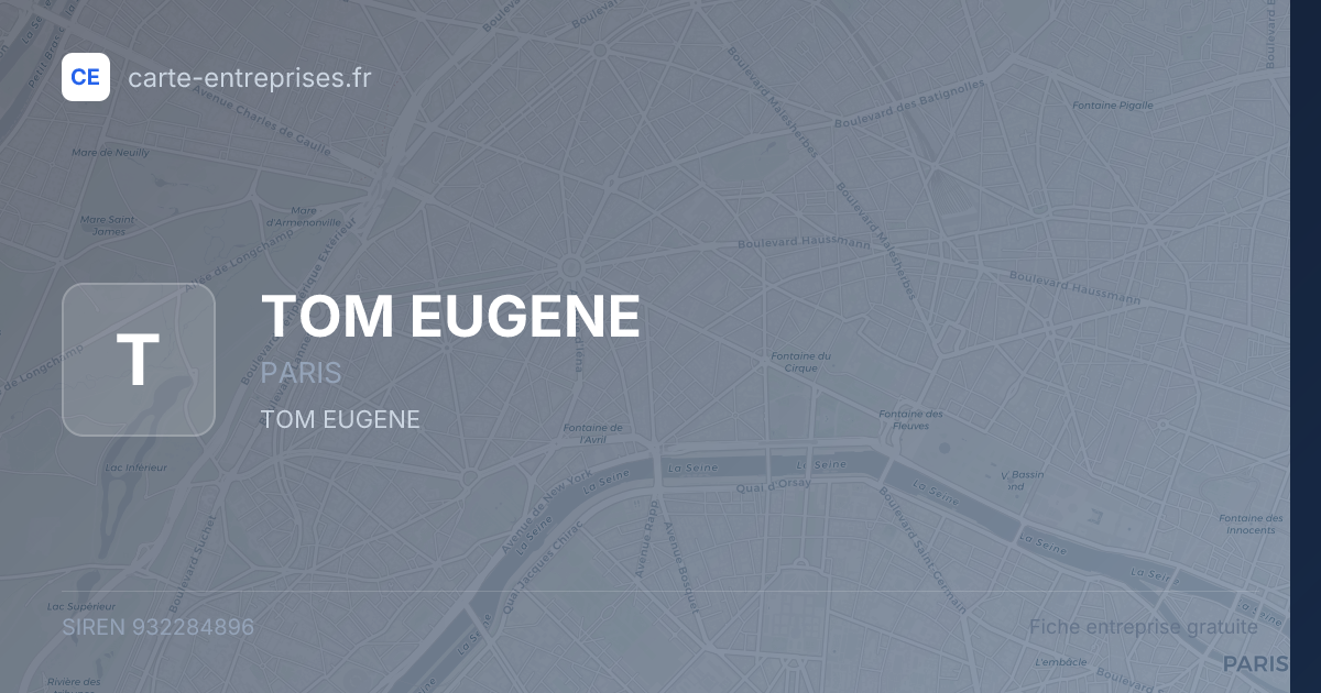 TOM EUGENE — 932284896 — fiche entreprise