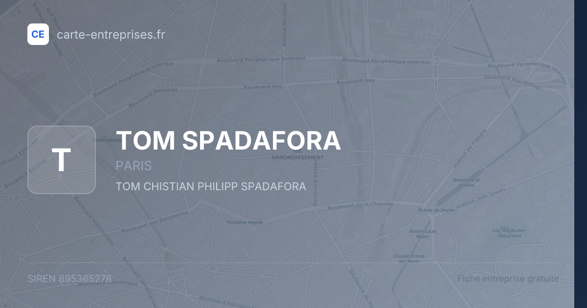 TOM SPADAFORA — 895365278 — fiche entreprise