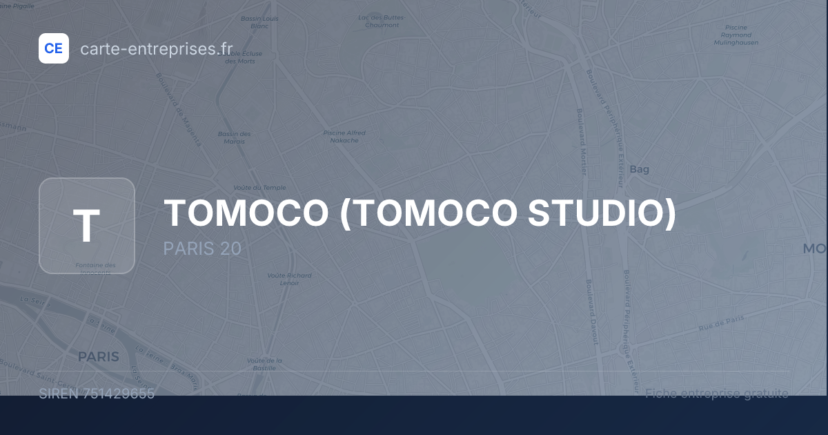 TOMOCO (TOMOCO STUDIO) — 751429655 — fiche entreprise