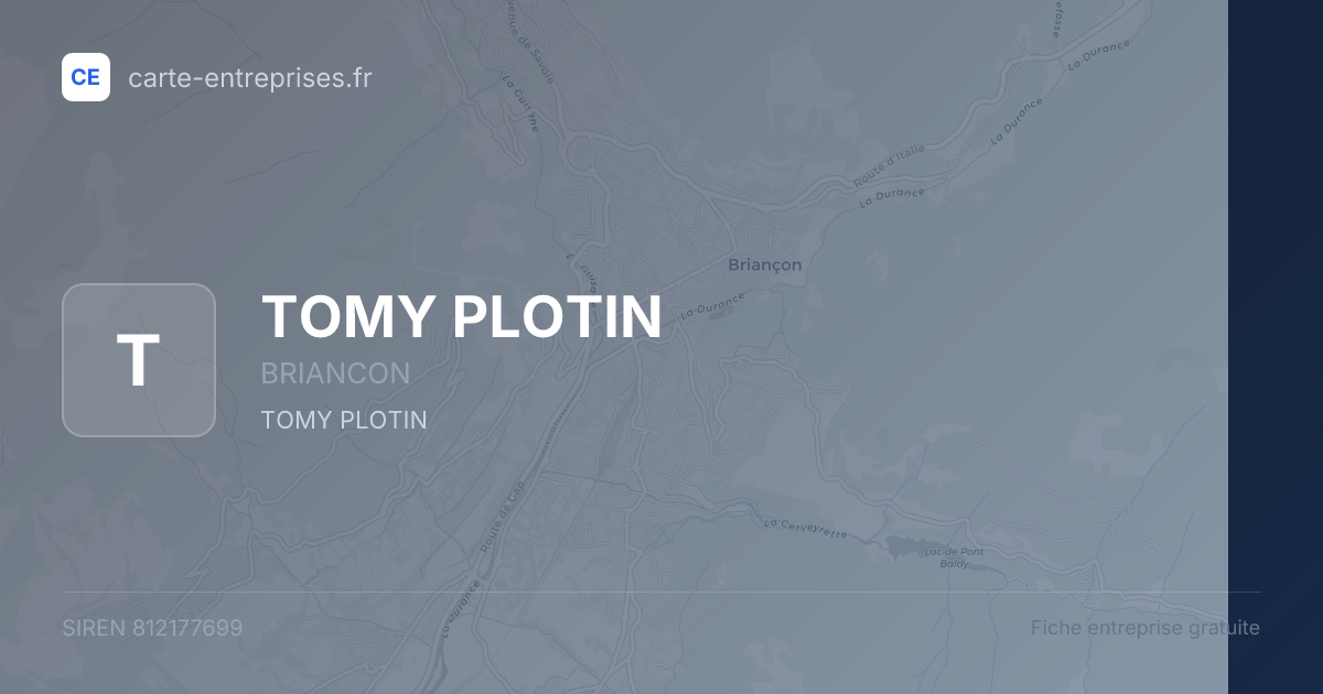 TOMY PLOTIN — 812177699 — fiche entreprise