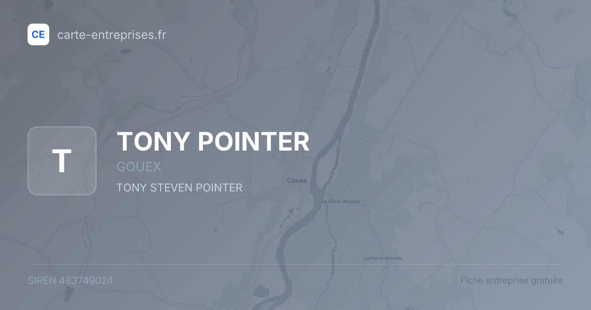 TONY POINTER — 483749024 — fiche entreprise