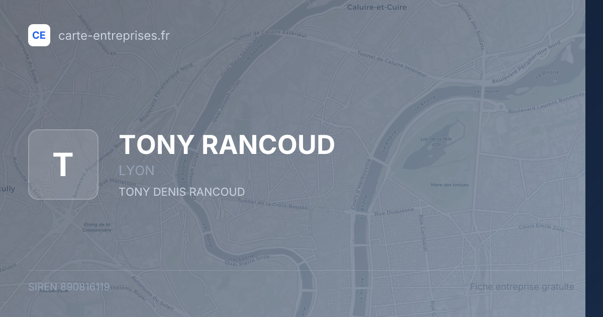 TONY RANCOUD — 890816119 — fiche entreprise