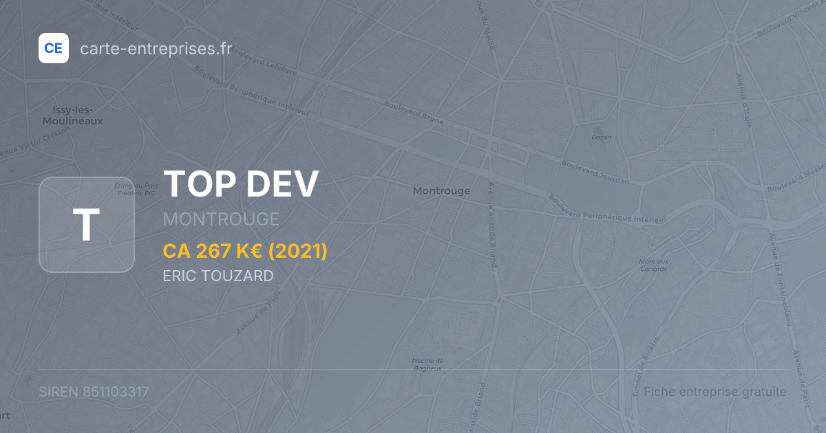 TOP DEV — 851103317 — fiche entreprise